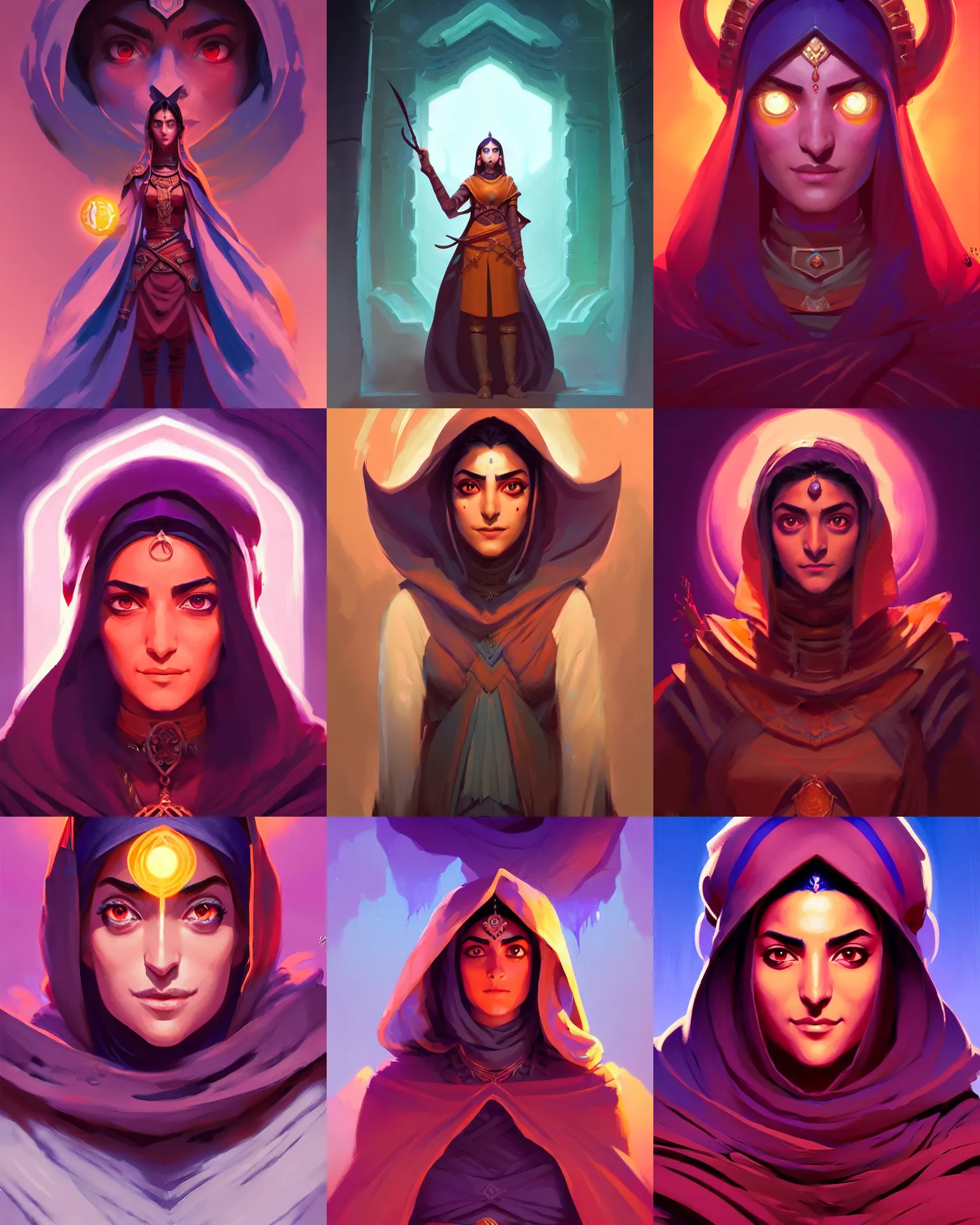 Prompt: symmetrical centered painted portrait, maya ali as a mage, gloomhaven, matte painting concept art, official fanart behance hd artstation by jesper ejsing, by rhads and makoto shinkai and lois van baarle and ilya kuvshinov and rossdraws
