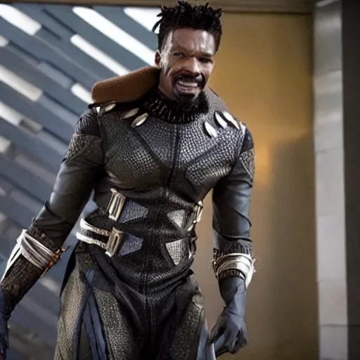 Image similar to film still of Charlie Murphy as Killmonger in Black Panther movie