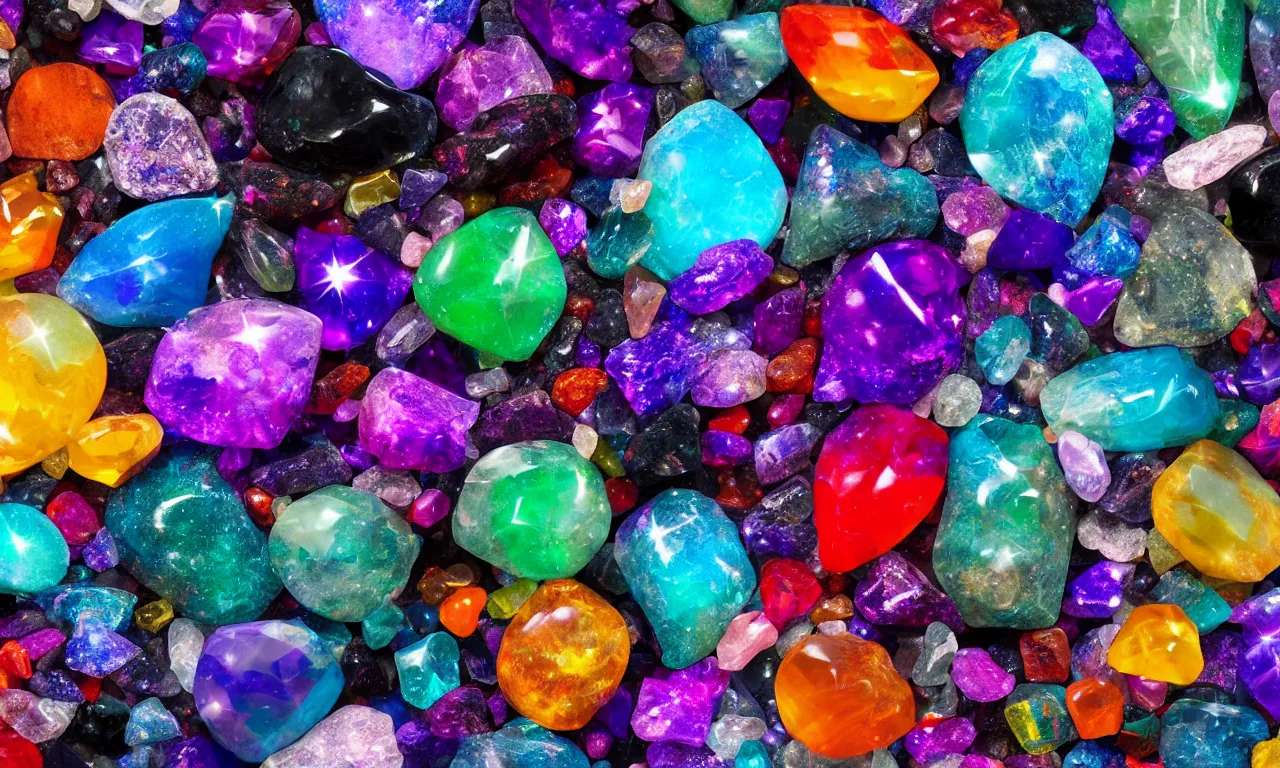 Prompt: material study, beautiful, colorful cosmic gemstones, sharp focus, highly detailed, 4 k, black background