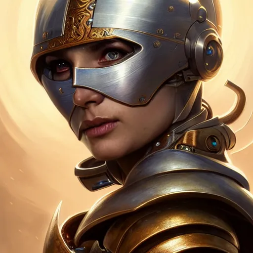 Prompt: portrait painting of a d & d female warforged cleric, ultra realistic, concept art, intricate details, eerie, highly detailed, photorealistic, octane render, 8 k, unreal engine. art by artgerm and greg rutkowski and charlie bowater and magali villeneuve and alphonse mucha
