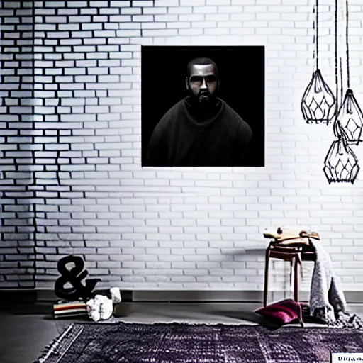 Image similar to a ( chiaroscuro lighting portrait ) of kanye west dressed as teddy bear mascot, black background, portrait by julia margaret cameron, shallow depth of field, 8 0 mm, f 1. 8