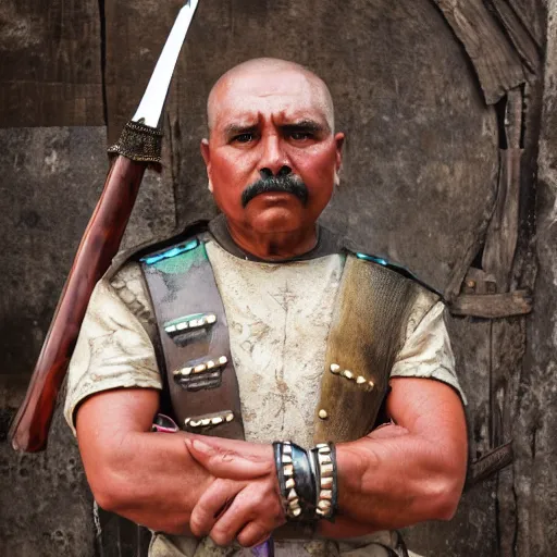 Prompt: photo of mexican warrior, 4 k