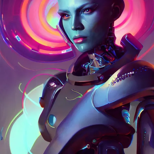 Prompt: a portrait of a beautiful cybernetic techno queen, cyberpunk concept art by pete mohrbacher and wlop and artgerm josan gonzalez and syd mead, digital art, highly detailed, intricate, sci-fi, sharp focus, Trending on Artstation HQ, deviantart, unreal engine 5, 4K UHD image