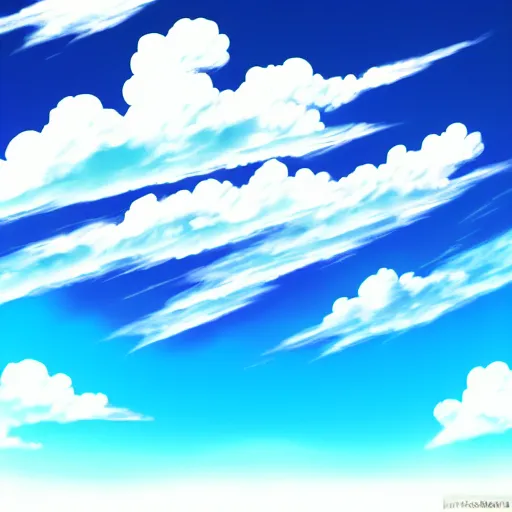 Anime Background Art of Endless Beautiful Blue Sky with Lots of Clouds  Neural Network Generated Art Stock Image  Image of wallpaper vacation  267907159