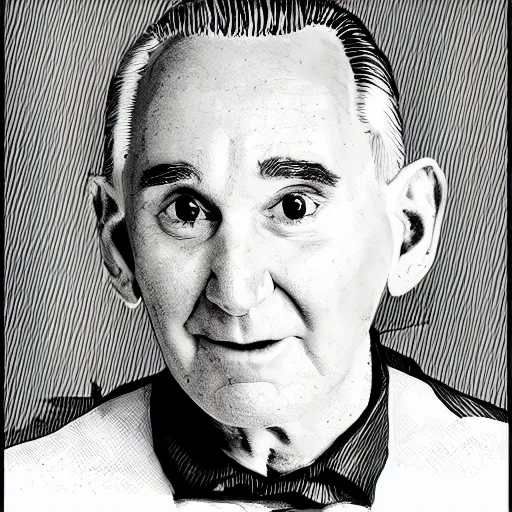 Image similar to an illustration of roger stone as a gremlin