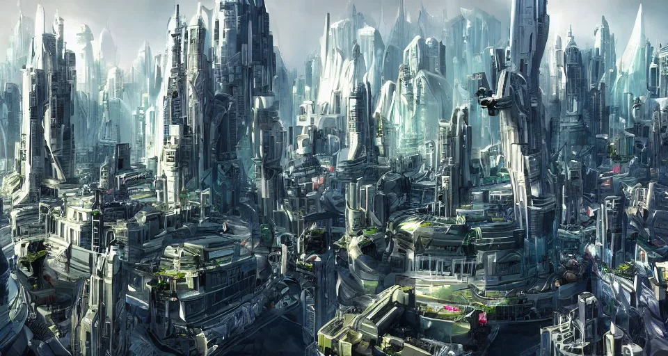 Image similar to a large futuristic city