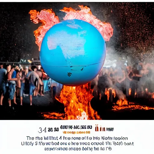 Image similar to the world on fire after a gender reveal went wrong, 4 k, ultra realistic photo