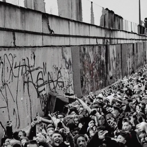 Image similar to VHS tape of the Berlin Wall coming down