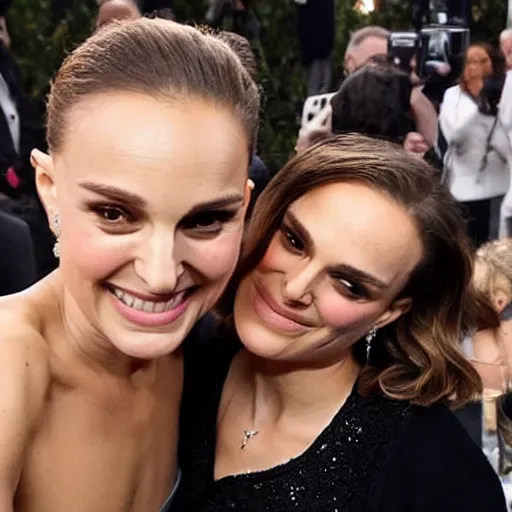 Image similar to Natalie Portman taking a selfie with Keira Knighley