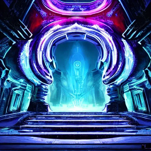 Prompt: portal to another dimension, magnificent, epic, neon, highly detailed, beautiful lighting, fantasy landscape