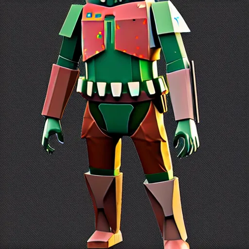 Image similar to Low poly Boba Fett, detailed, 8k