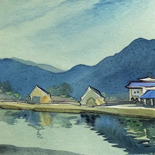 Image similar to watercolor of chuncheon by charles e. burchfield