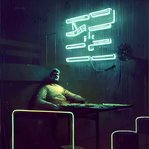 Prompt: the words matthew in a neon sign above a future cyber restaurant, intense glow by ismail inceoglu dragan bibin hans thoma greg rutkowski alexandros pyromallis nekro rene maritte illustrated, perfect face, fine details, realistic shaded, fine - face, pretty face, masterpiece