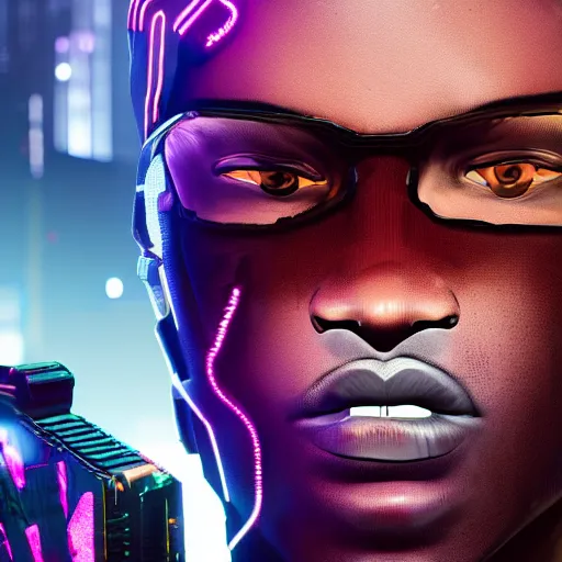 Image similar to Dexter deshawn cyberpunk 2077 character