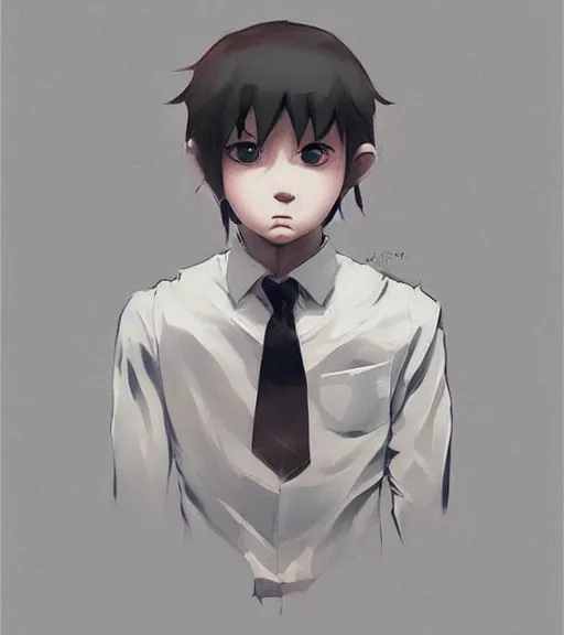 Image similar to beautiful little boy anime character inspired by jason voorhees and frankstein, art by rossdraws, wlop, ilya kuvshinov, artgem lau, sakimichan and makoto shinkai, concept art, anatomically correct, extremely coherent, realistic, smooth hd