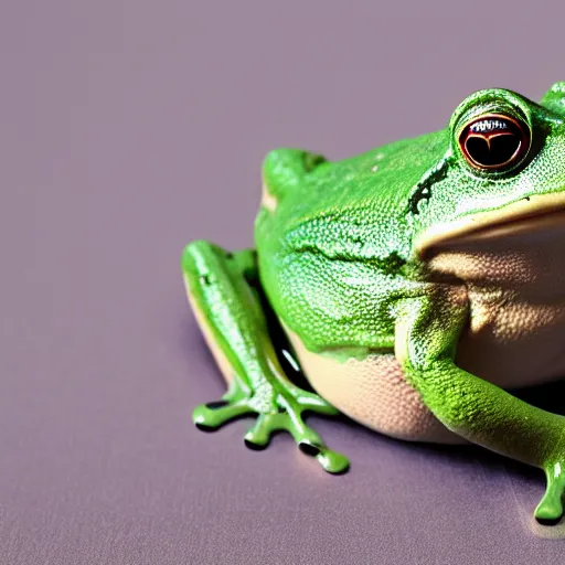 Prompt: a stuffed frog, realistic, photo studio, HDR, 8k, trending on Twitter