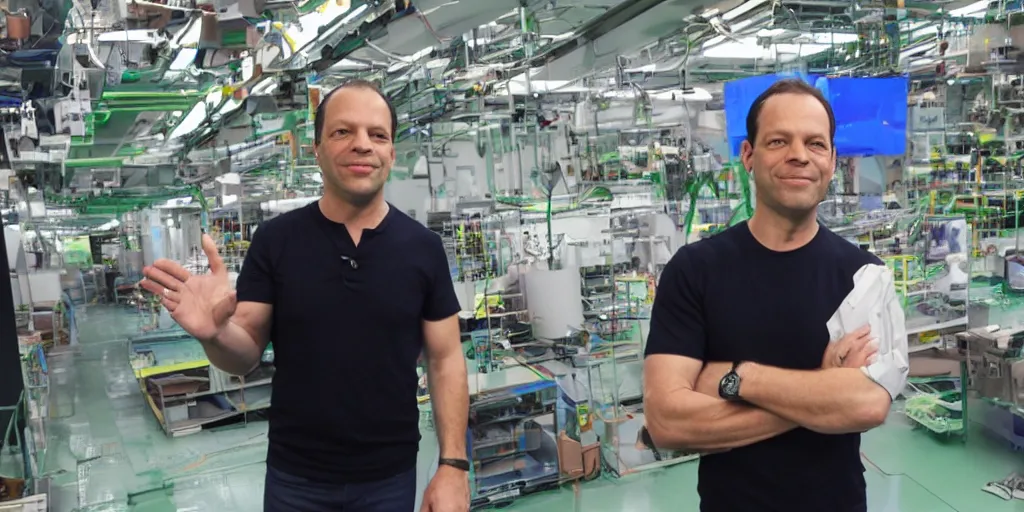 Image similar to phil spencer, microsoft, phil spencer, in an asian factory, fantasy, games 3 d, unreal, amazing detali 4 k