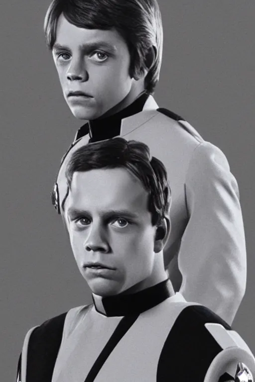 Prompt: photorealistic!! young mark hamill as a star trek captain, red starfleet uniform, film quality