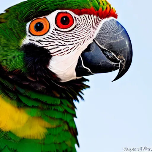 Prompt: close up of a nature photography parrot pheasant