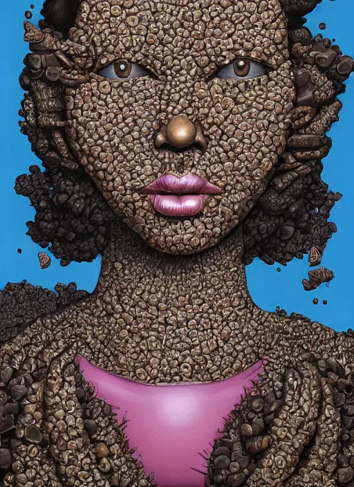 Image similar to Chocolate goddess painting by Dan Hillier, trending on artstation, artstationHD, artstationHQ, 4k, 8k