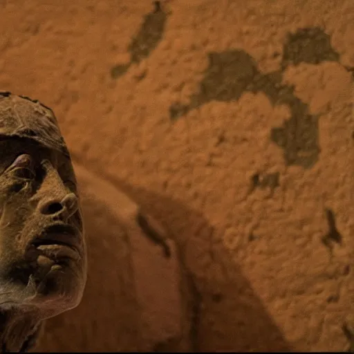 Prompt: film still of 80 year old stunned Mediterranean skinned man in ancient Canaanite looking up at the nightime sky, story of Abraham directed by Stanley Kubrik