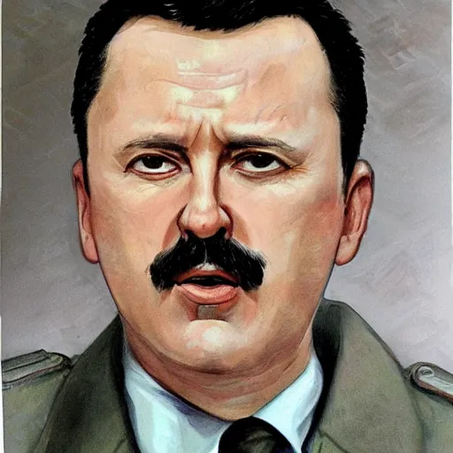 Prompt: Portrait of Igor Ivanovich Strelkov calling for total mobilization, photo-realistic, 2K, highly detailed