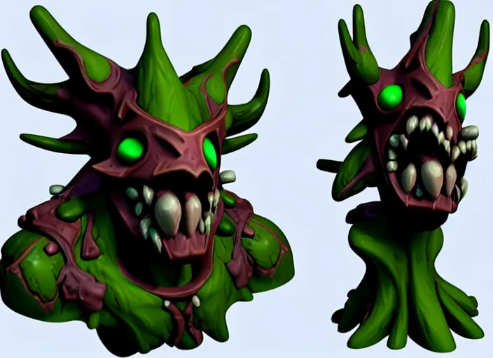 Image similar to festeroot treant head, stylized stl, 3 d render, activision blizzard style, hearthstone style, darksiders art style