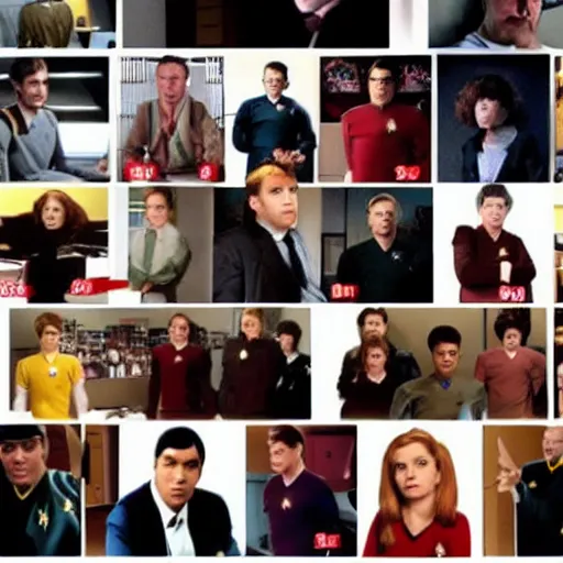 Prompt: The Office with Star Trek Next Generation characters