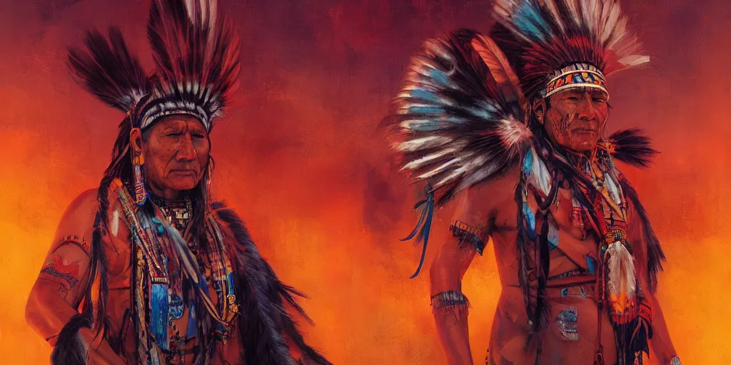 Image similar to of Native American Chief by P Liam Wong and Boris Vallejo