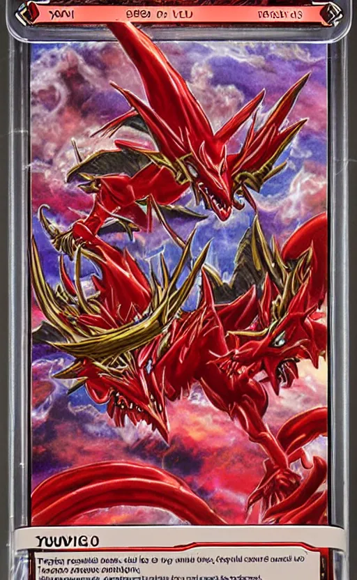 Image similar to yugioh card trading fantasy yugioh card of a red dragon