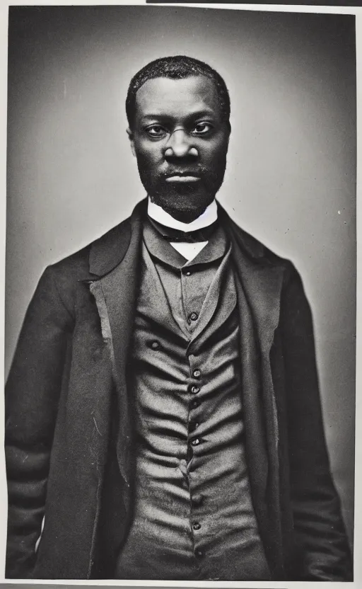 Image similar to portrait of a black victorian politician, male, victorian, detailed face, highly detailed, cinematic lighting, photograph by elliott & fry