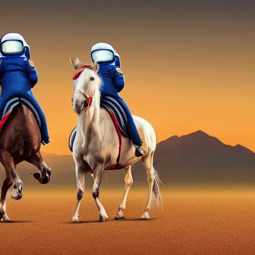 Prompt: a horse riding an astronaut, the astronaut is on all fours, the horse is on the astronaut\'s back