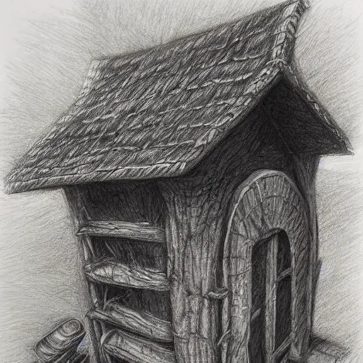 Graphic Pencil Sketch Old House Village Stock Illustration 1495227851 |  Shutterstock