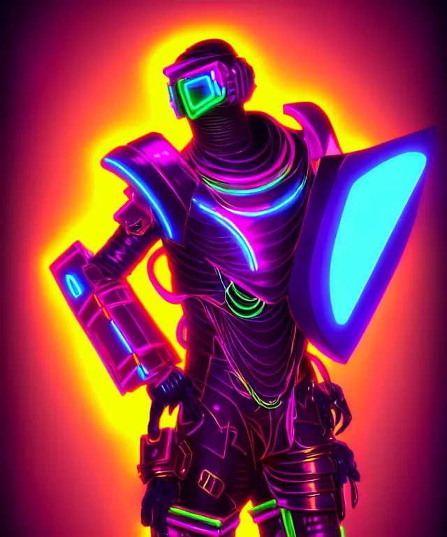 Image similar to max chroma the steampunk synthwave cybergod of color hues with glowing neon armor, fantasy superhero cinematic movie character concept, photorealistic digital painting by max chroma on artstation