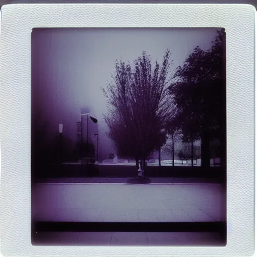 Image similar to polaroid of a beautiful square in a dream, collage, reflection, double exposure, gradient, chromatic aberration, fog, cinematographic