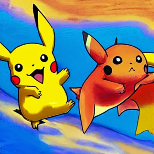 Prompt: pikachu like fish