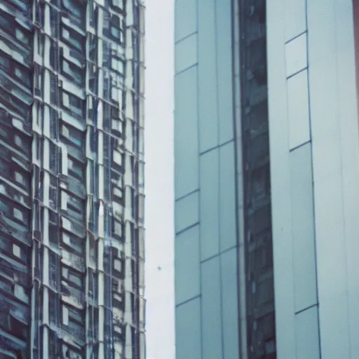 Image similar to woman with her feet on window of high rise condo. Raining outside. Cinestill 800t.