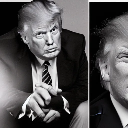 Prompt: Donald Trump with dark skin, photograph,