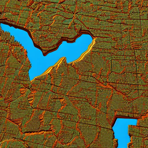 Prompt: picture of raised 3 d topographical map of wisconsin at museum ( eos 5 ds r, iso 1 0 0, f / 8, 1 / 1 2 5, 8 4 mm, postprocessed, bokeh )