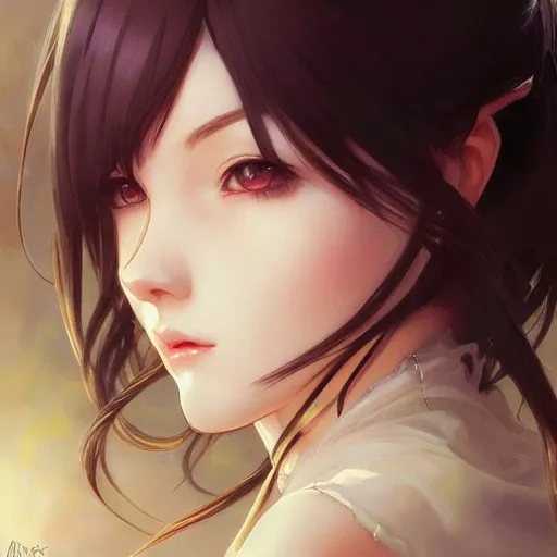 Image similar to ultra realistic illustration, very cute anime girl, pouting, intricate, elegant, highly detailed, digital painting, artstation, concept art, smooth, sharp focus, illustration, art by artgerm and greg rutkowski and alphonse mucha