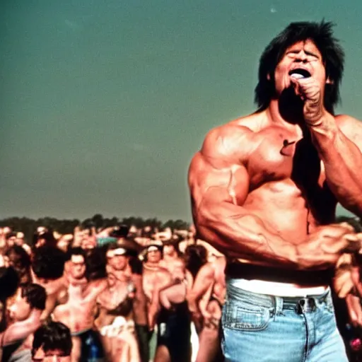 Image similar to hulk performing at woodstock