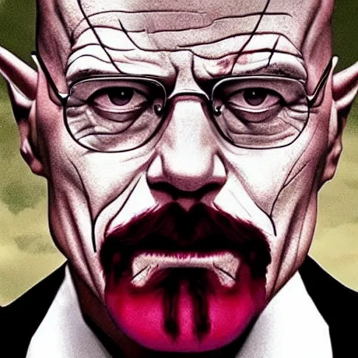 Prompt: walter white wearing the joker suit