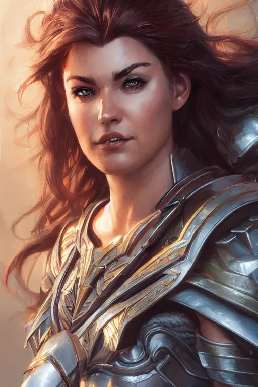 Image similar to amazon valkyrie athena, d & d, fantasy, portrait, highly detailed, headshot, digital painting, trending on artstation, concept art, sharp focus, illustration, art by artgerm and greg rutkowski and magali villeneuve