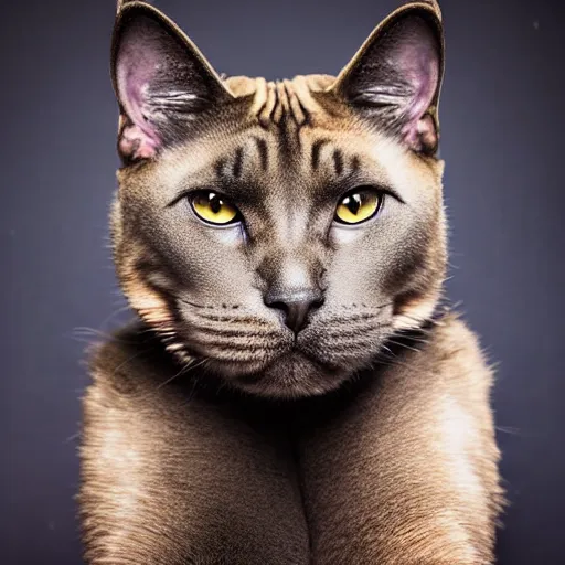 Image similar to a feline mastiff - cat - hybrid, animal photography