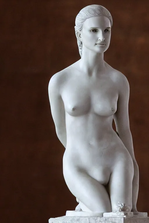 Prompt: natalie portman as a marble statue, female beauty