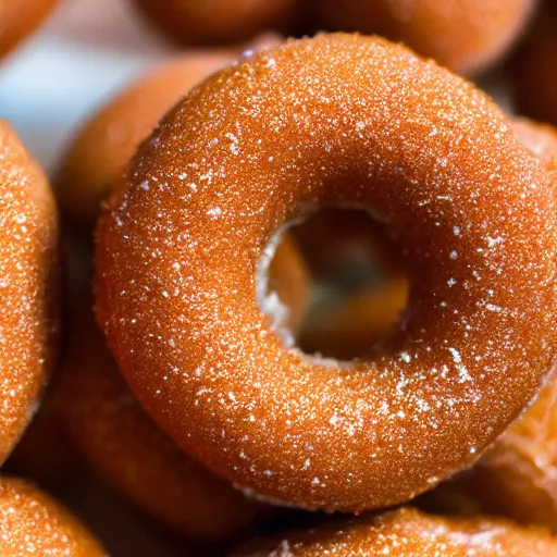 Prompt: close up macro shot of a krispy kreme dounut t