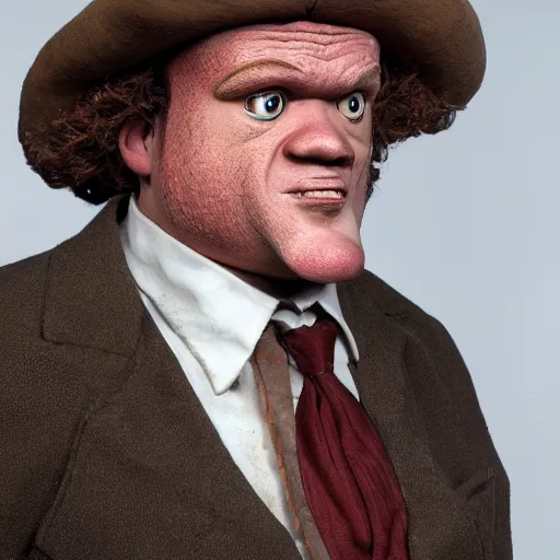 Image similar to animatronic John C. Reilly, exposed mechanics, photo, Stan Winston studios, detailed, 4k