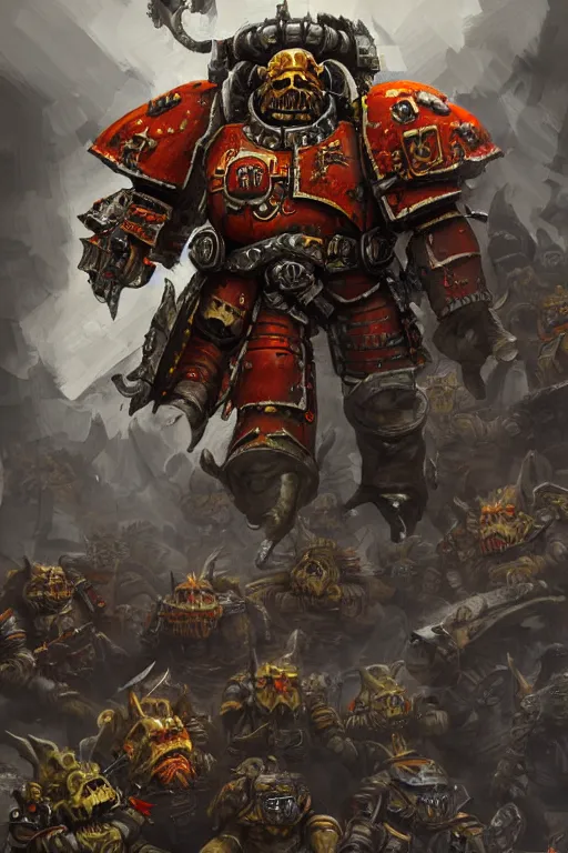 Image similar to an ork, warhammer 4 0 k, highly detailed, digital art, sharp focus, ambient lighting, trending on art station