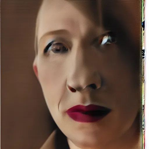 Image similar to portrait of cate blanchett ,japanese wood print