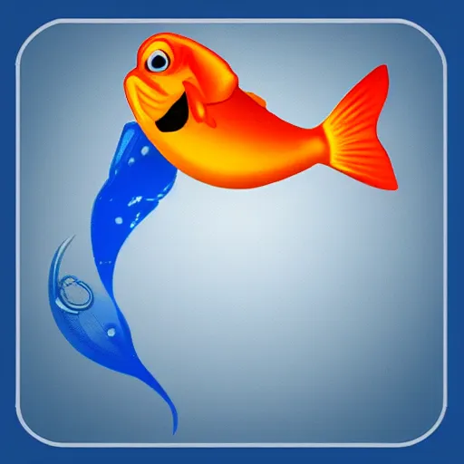 Image similar to web browser icon with a goldfish